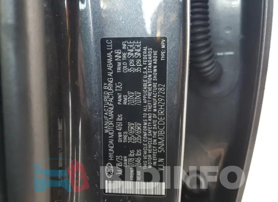 5NMJBCDE1RH297282 Photo# 14