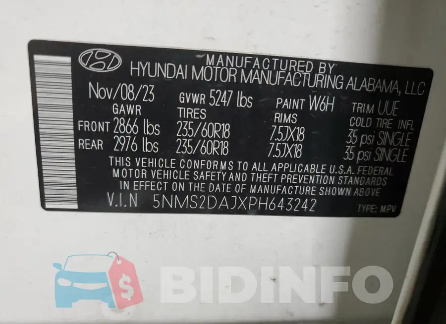 5NMS2DAJXPH643242 Photo# 13