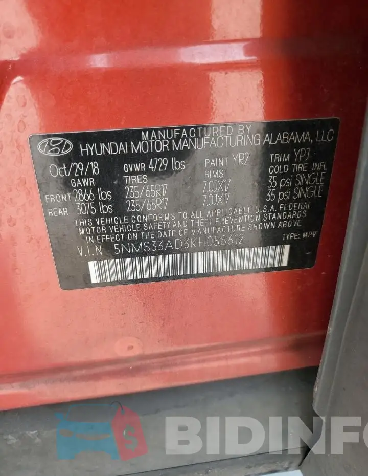 5NMS33AD3KH058612 Photo# 13