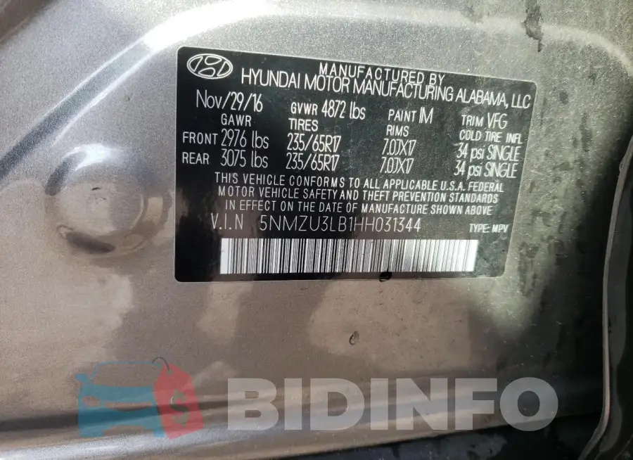 5NMZU3LB1HH031344 Photo# 13