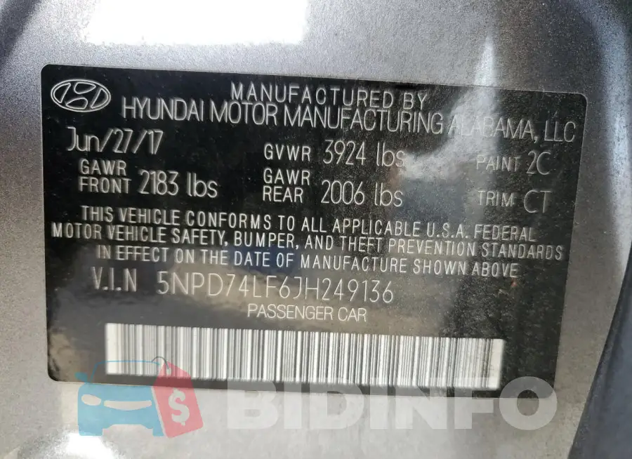 5NPD74LF6JH249136 Photo# 12