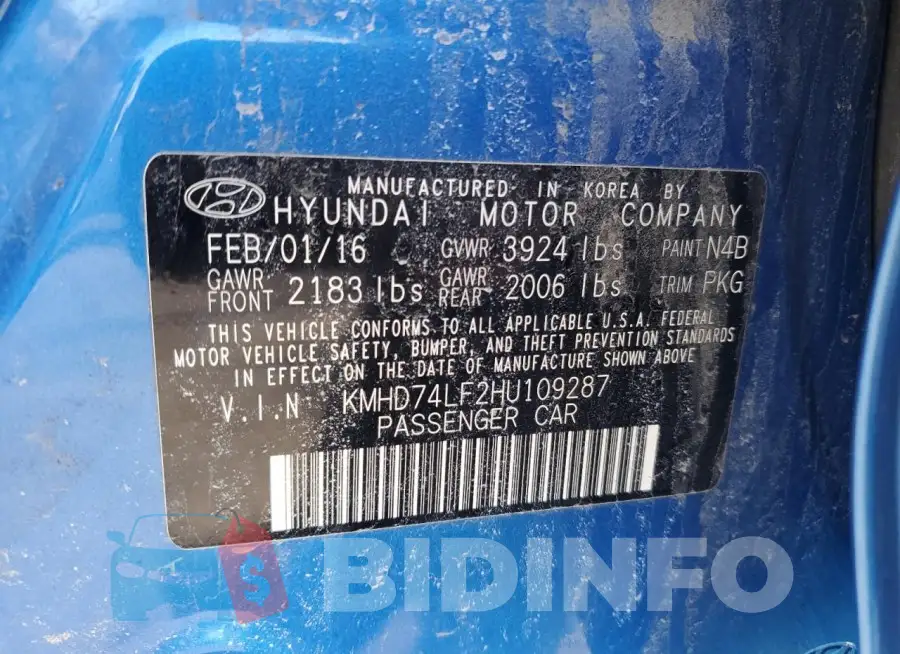 KMHD74LF2HU109287 Photo# 12