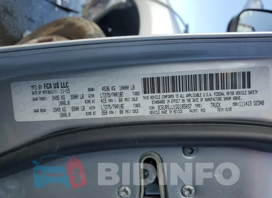 3C6UR5JJ1GG185037 Photo# 12