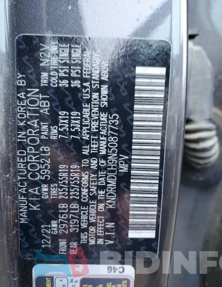 KNDRMDLH9N5087735 Photo# 13