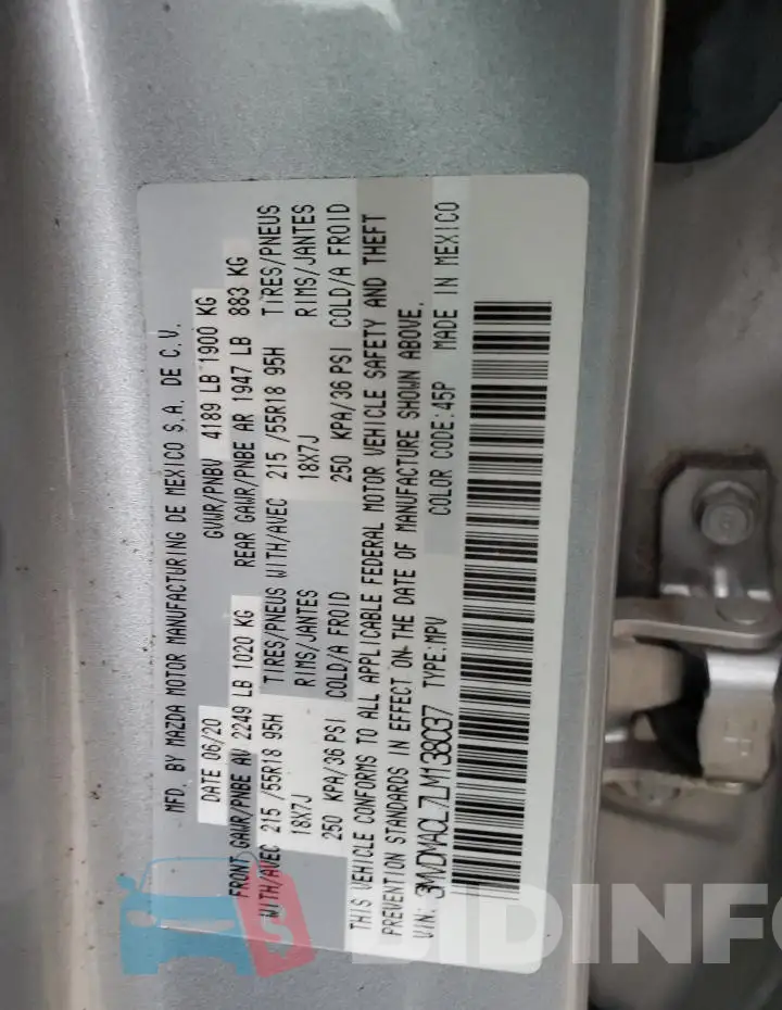 3MVDMACL7LM138037 Photo# 13