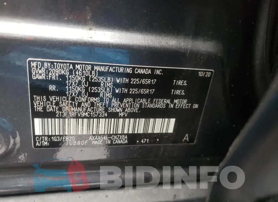 2T3F1RFV9MC157334 Photo# 13