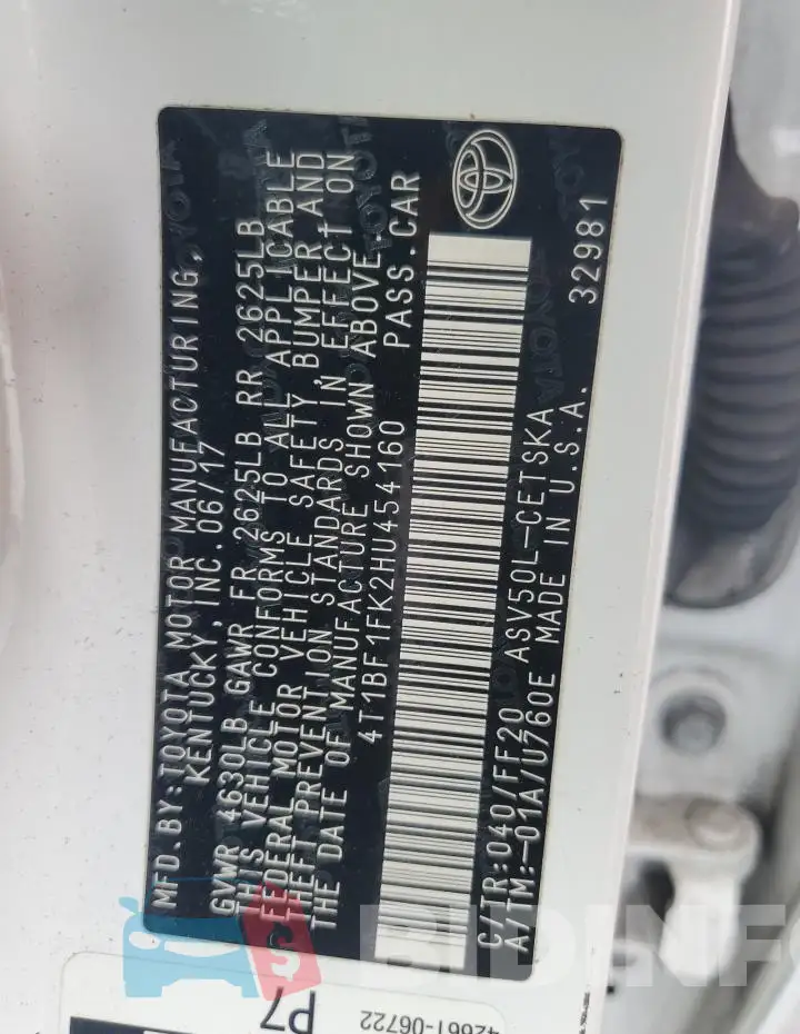 4T1BF1FK2HU454160 Photo# 12