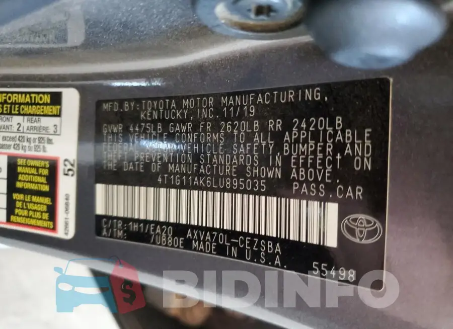 4T1G11AK6LU895035 Photo# 12