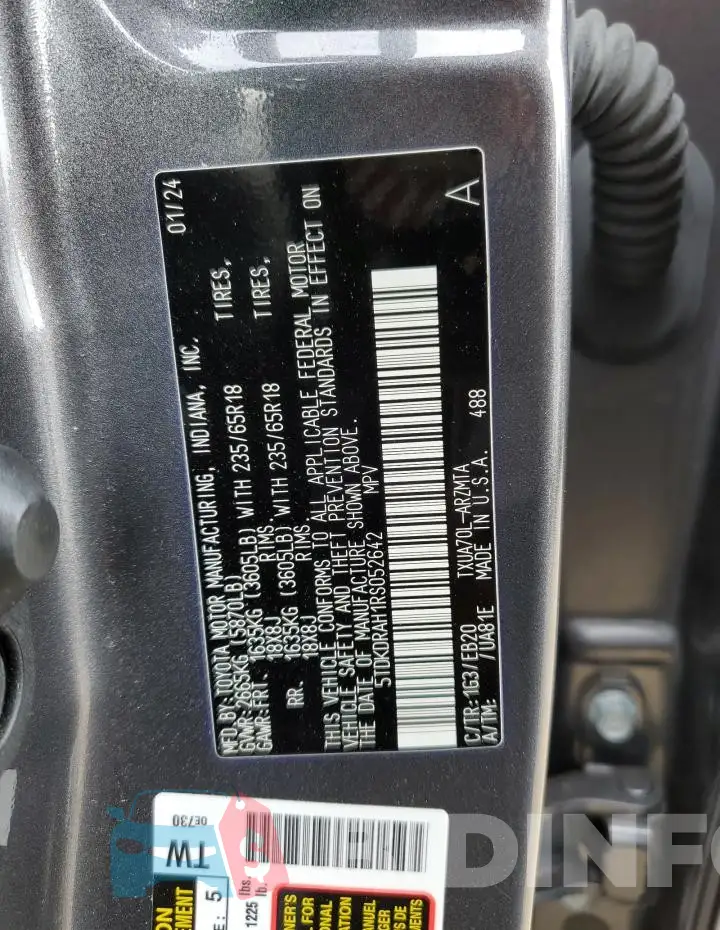 5TDKDRAH1RS052642 Photo# 13