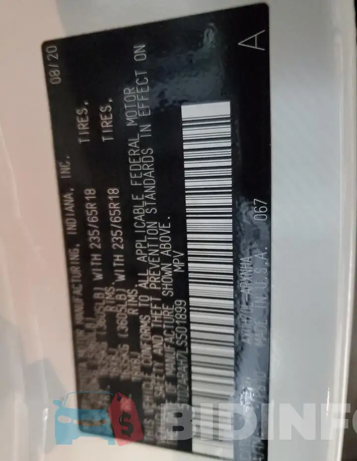 5TDZARAH7LS501899 Photo# 14