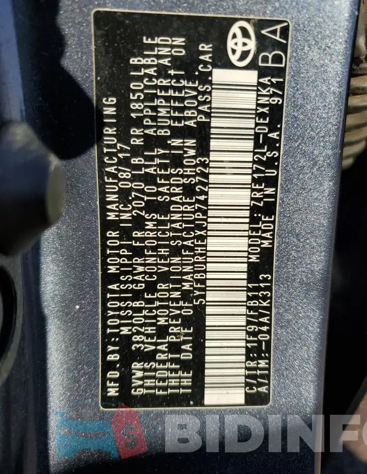5YFBURHEXJP742723 Photo# 12