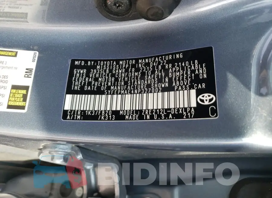 5YFEPMAE4NP327002 Photo# 12