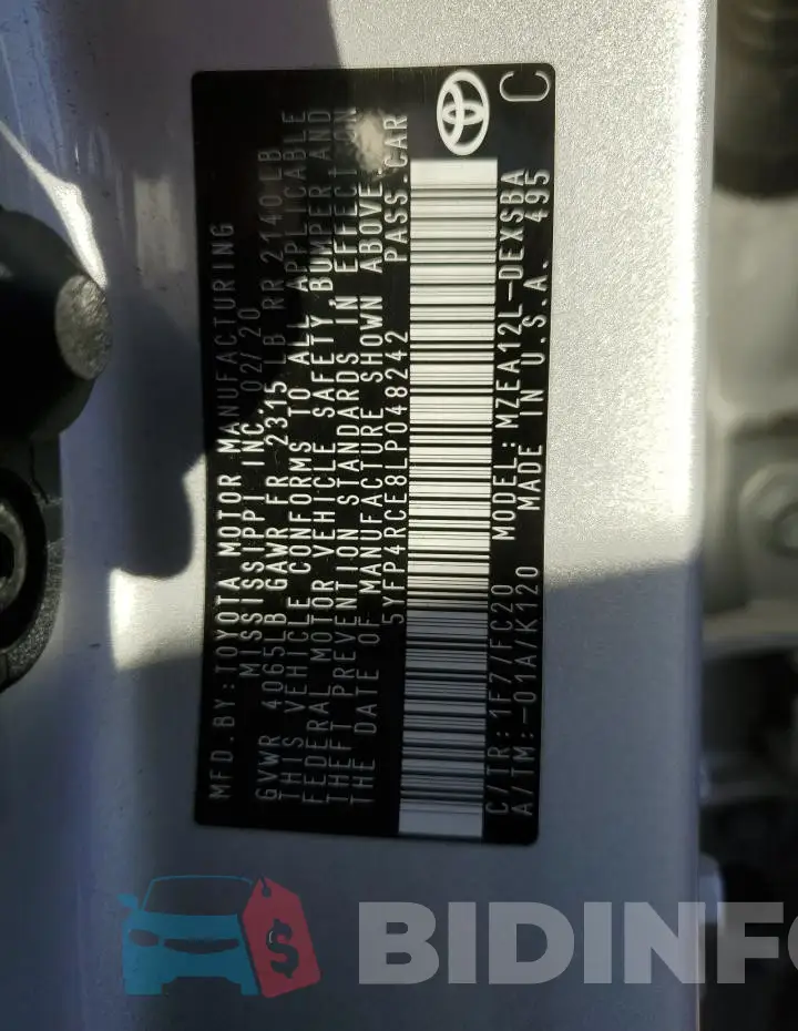 5YFP4RCE8LP048242 Photo# 12
