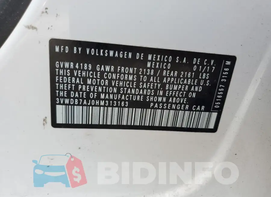 3VWDB7AJ0HM313163 Photo# 12