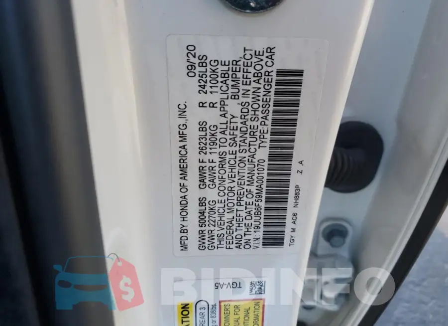 19UUB6F59MA001070 Photo# 12