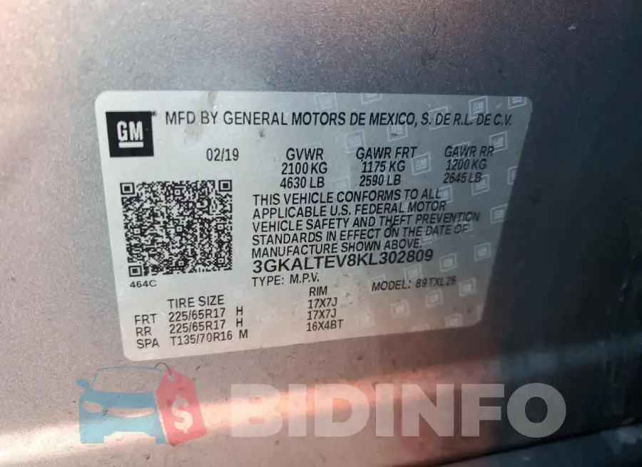 3GKALTEV8KL302809 Photo# 13