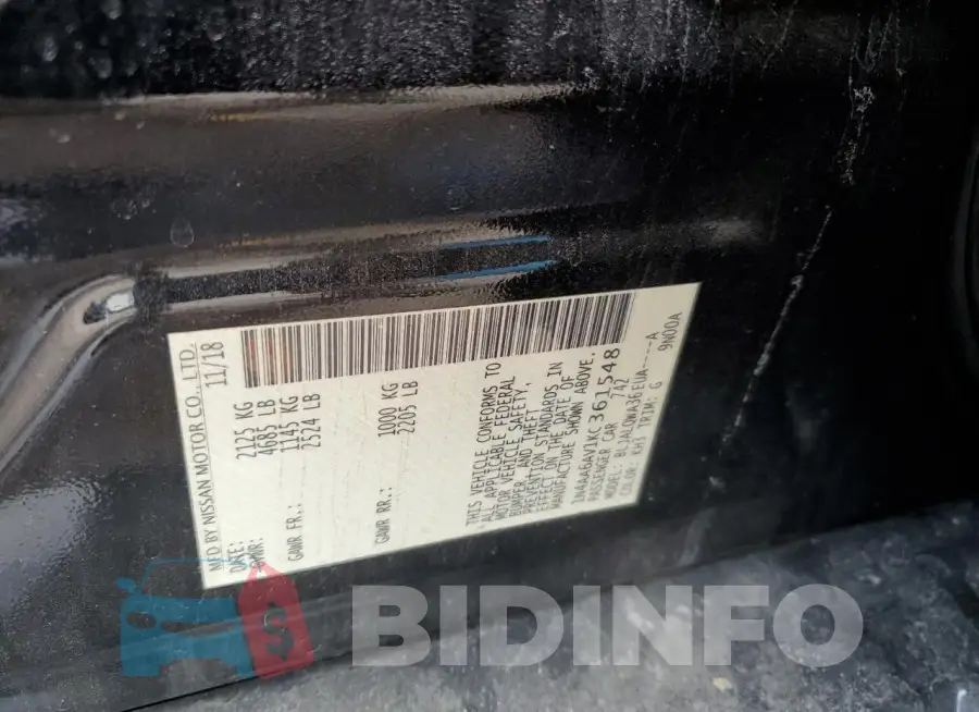 1N4AA6AV1KC361548 Photo# 12