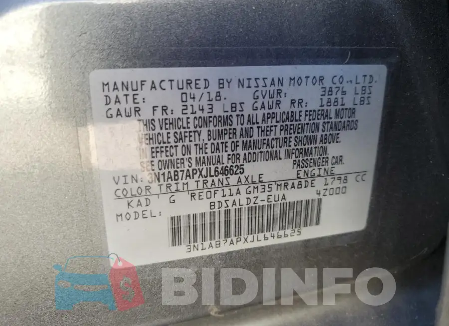 3N1AB7APXJL646625 Photo# 13