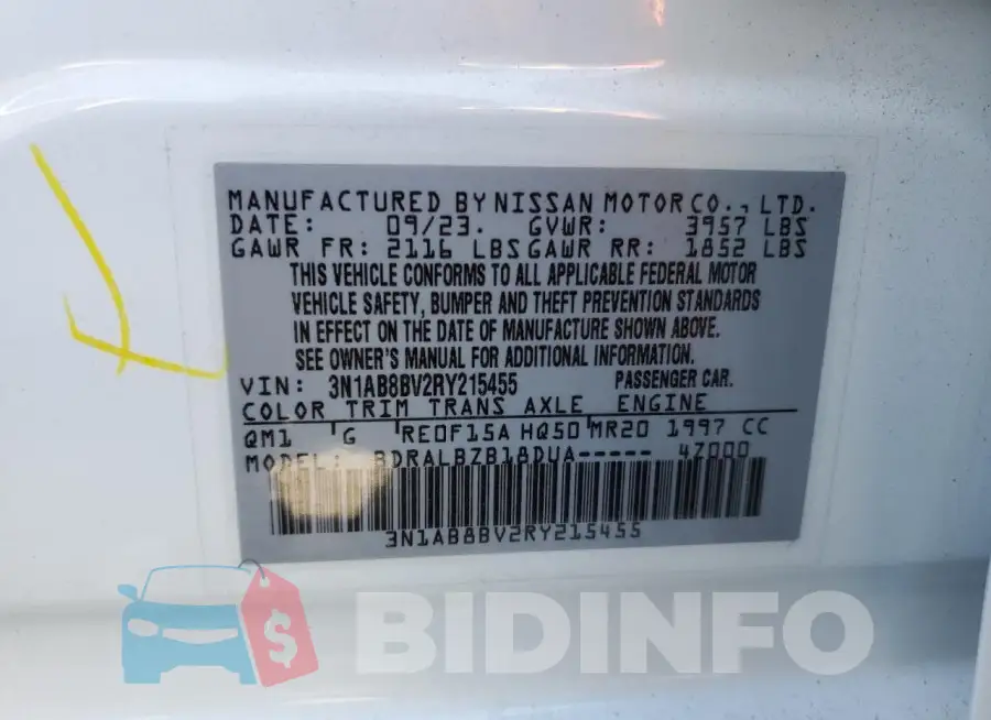 3N1AB8BV2RY215455 Photo# 12