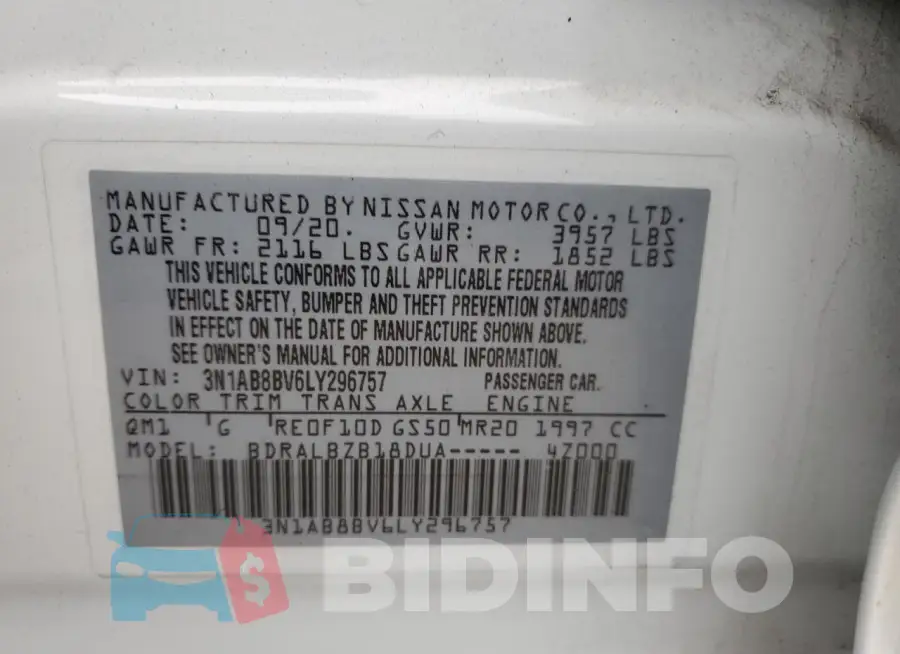 3N1AB8BV6LY296757 Photo# 13