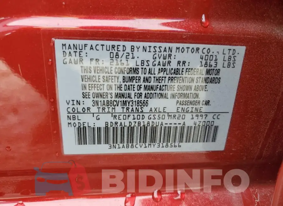 3N1AB8CV1MY318566 Photo# 13
