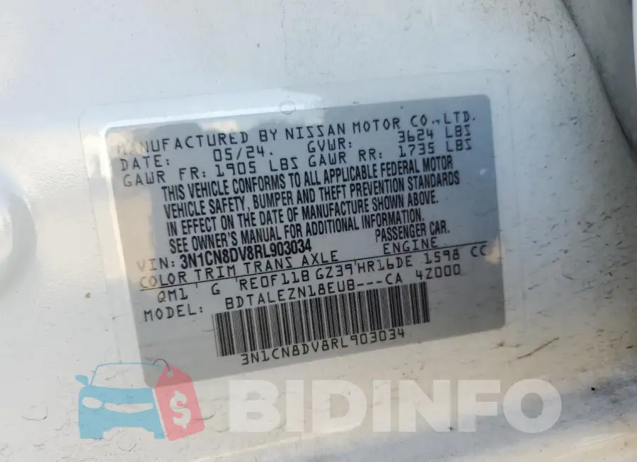 3N1CN8DV8RL903034 Photo# 13