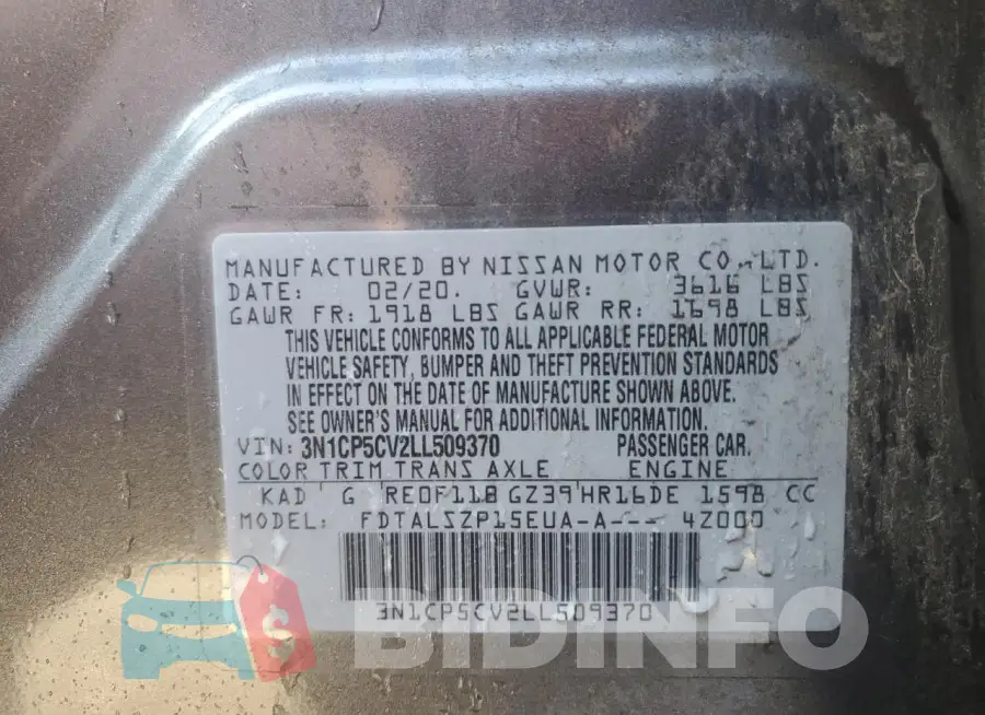 3N1CP5CV2LL509370 Photo# 13