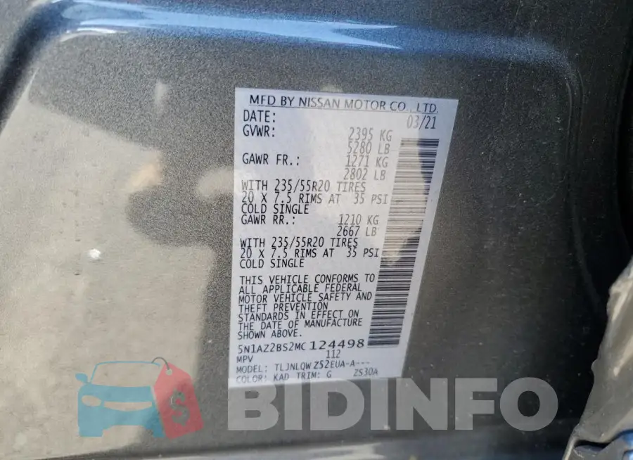 5N1AZ2BS2MC124498 Photo# 13