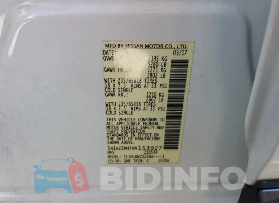 5N1AZ2MH7HN153927 Photo# 13