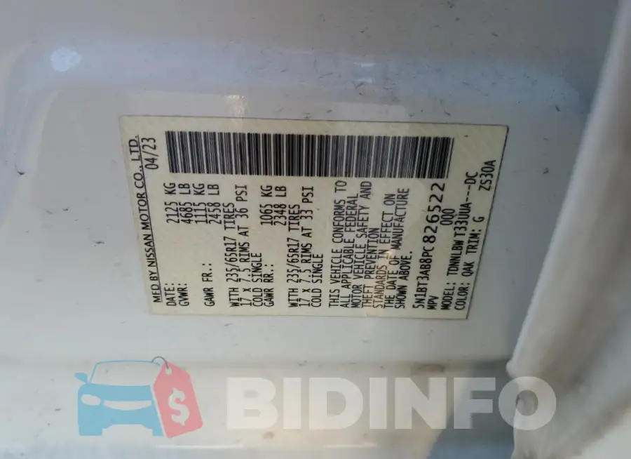 5N1BT3AB8PC826522 Photo# 12