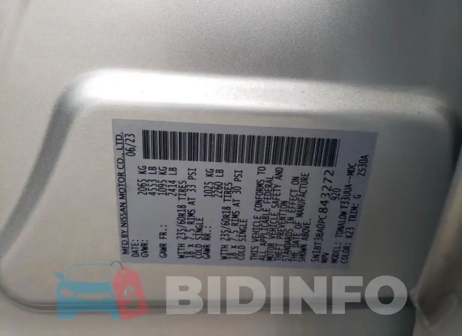 5N1BT3BA0PC843272 Photo# 14