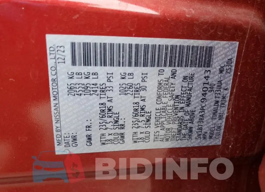 5N1BT3BA3PC940143 Photo# 13