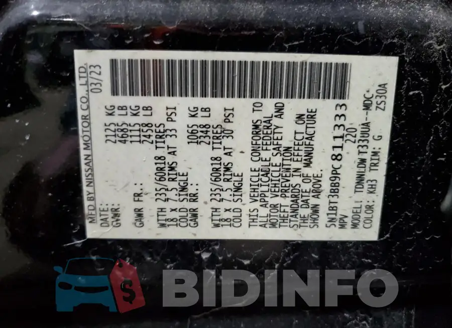 5N1BT3BB9PC811333 Photo# 14