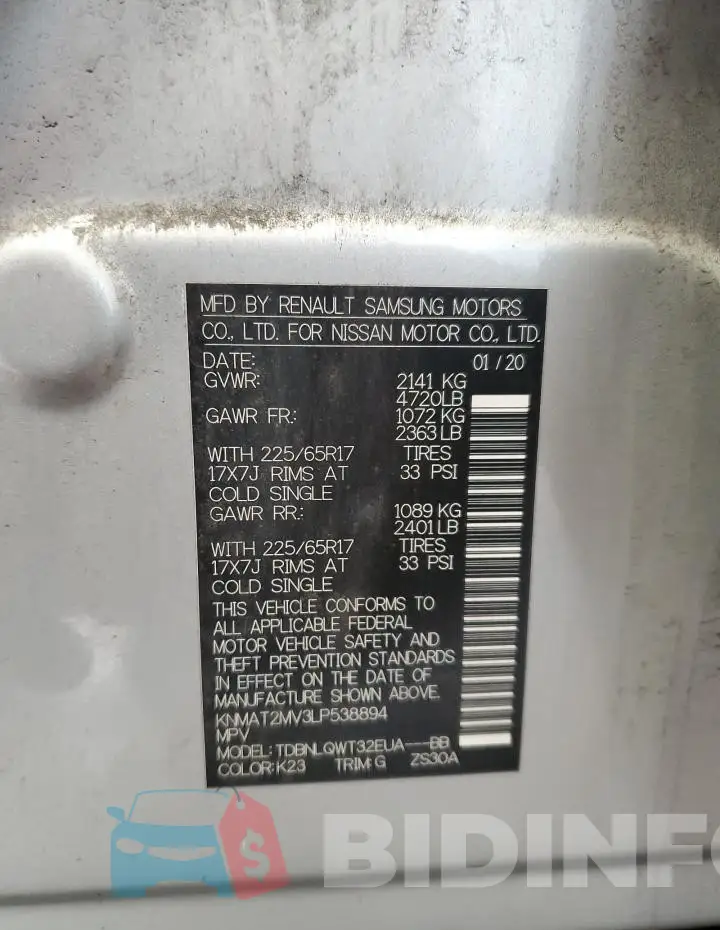 KNMAT2MV3LP538894 Photo# 14