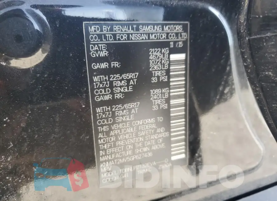 KNMAT2MV5GP627436 Photo# 13