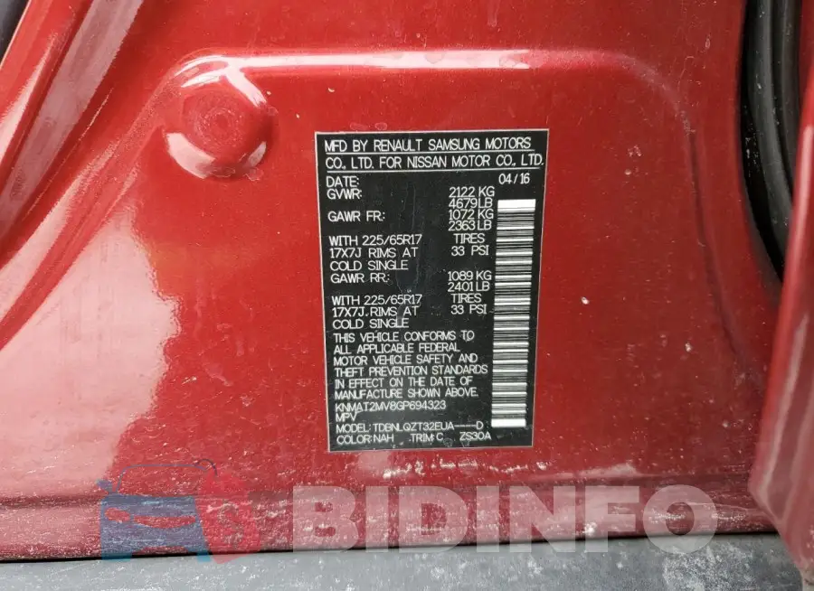 KNMAT2MV8GP694323 Photo# 13