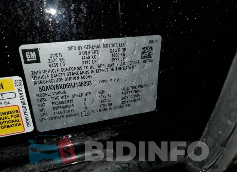 5GAKVBKD6HJ146383 Photo# 13