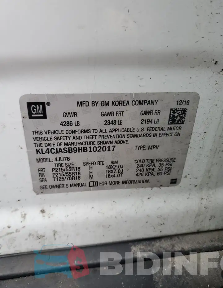 KL4CJASB9HB102017 Photo# 13