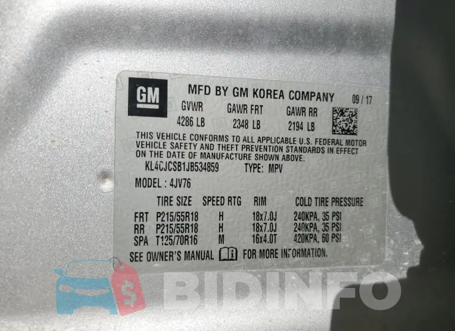 KL4CJCSB1JB534859 Photo# 13