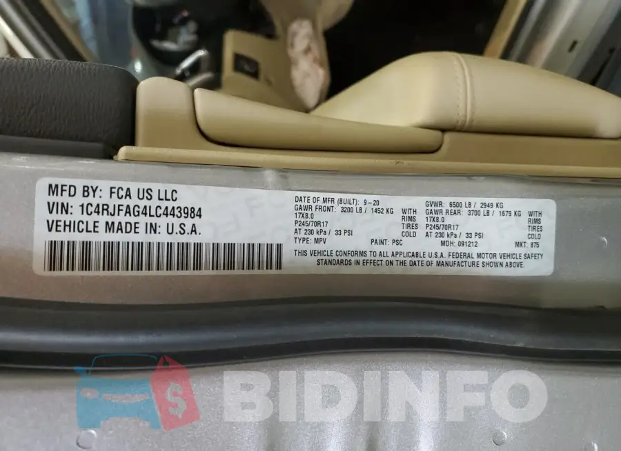 1C4RJFAG4LC443984 Photo# 14