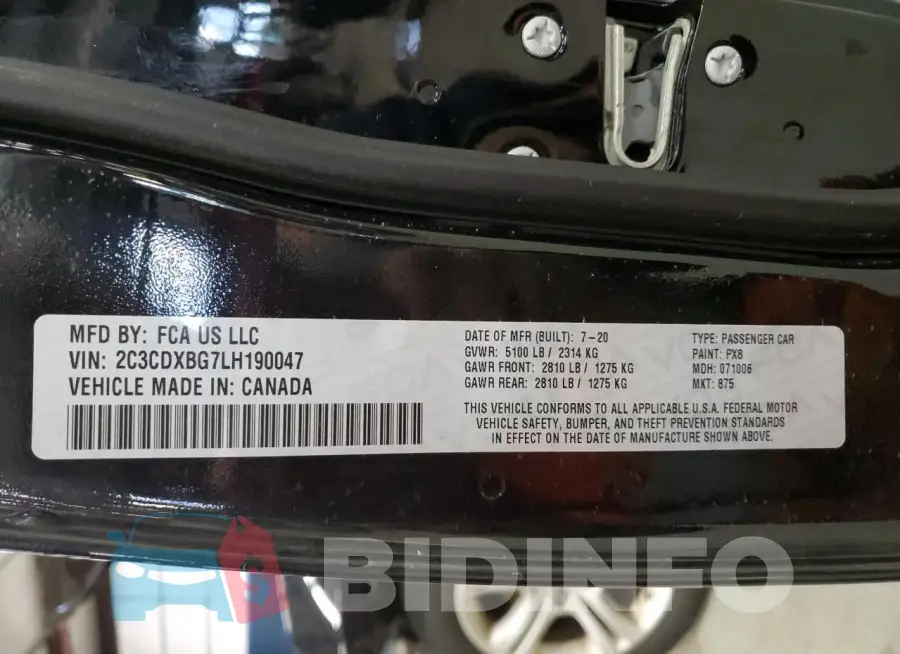 2C3CDXBG7LH190047 Photo# 13