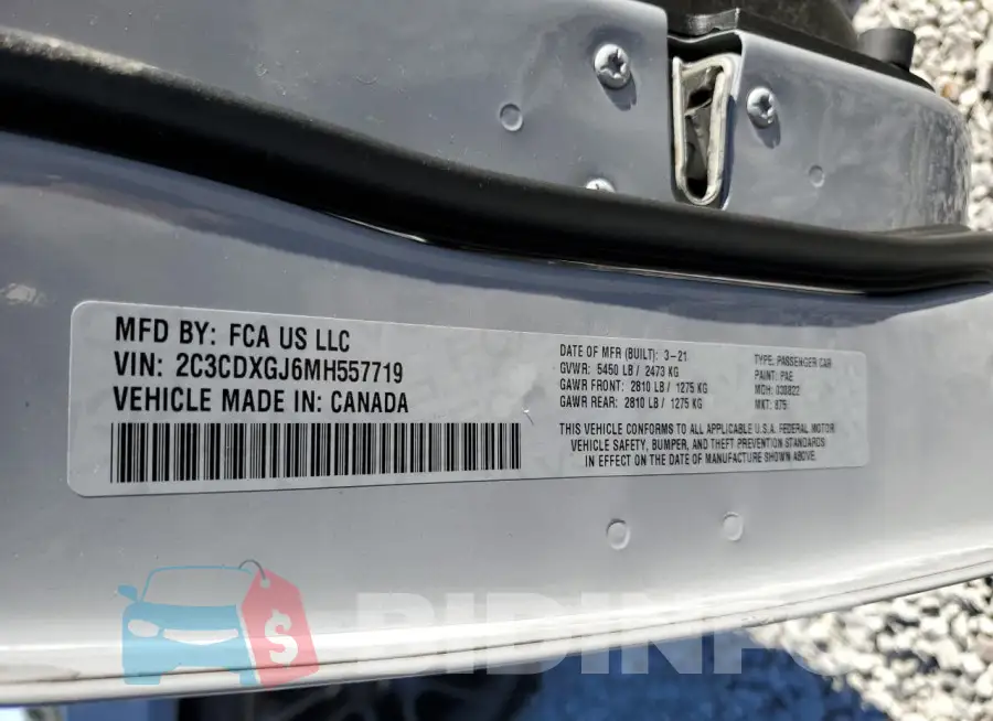 2C3CDXGJ6MH557719 Photo# 12