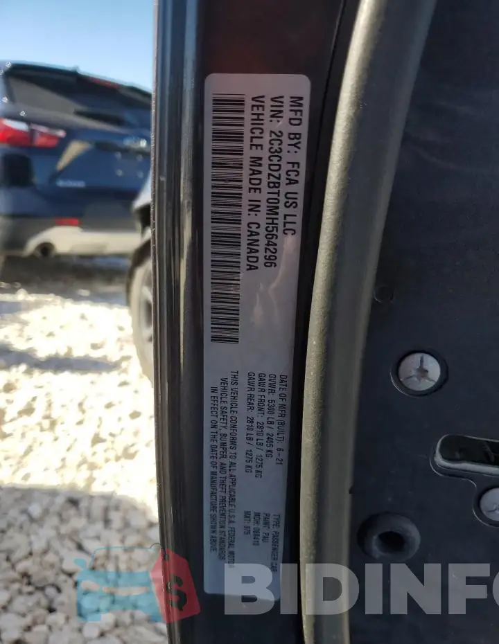 2C3CDZBT0MH564296 Photo# 12