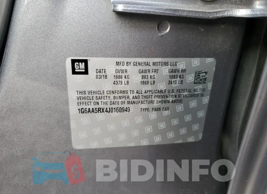 1G6AA5RX4J0160949 Photo# 12