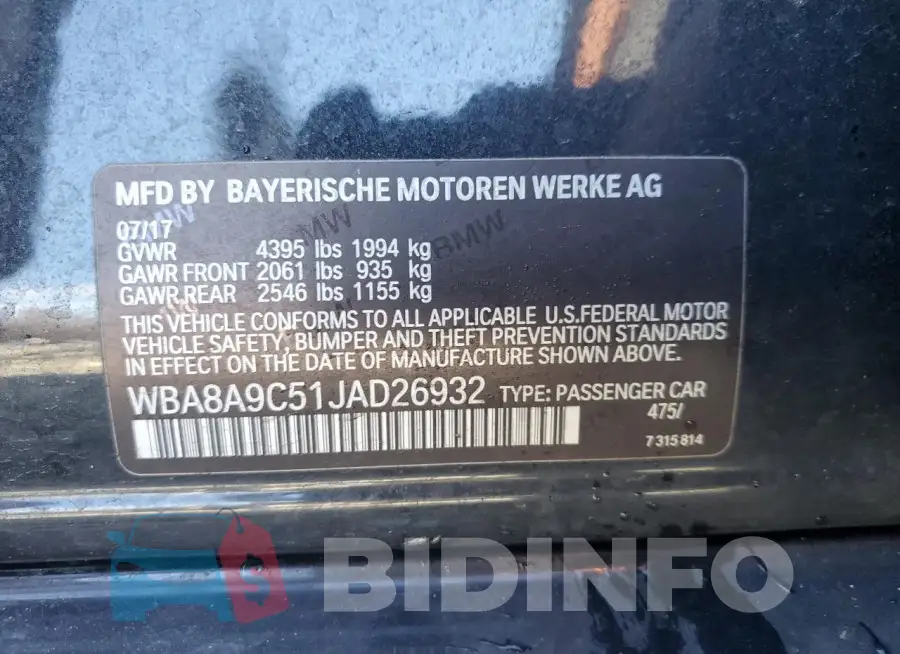 WBA8A9C51JAD26932 Photo# 12