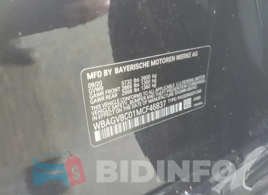 WBAGV8C01MCF46837 Photo# 12