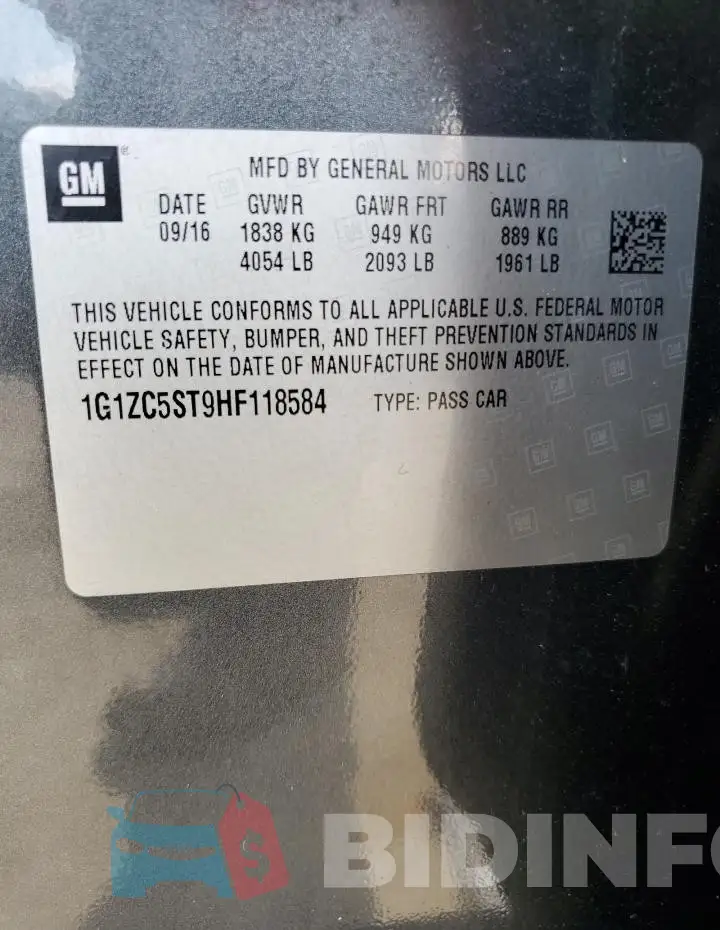 1G1ZC5ST9HF118584 Photo# 12