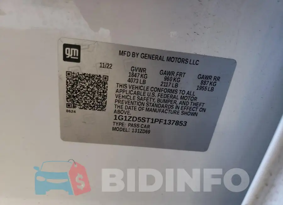 1G1ZD5ST1PF137853 Photo# 13