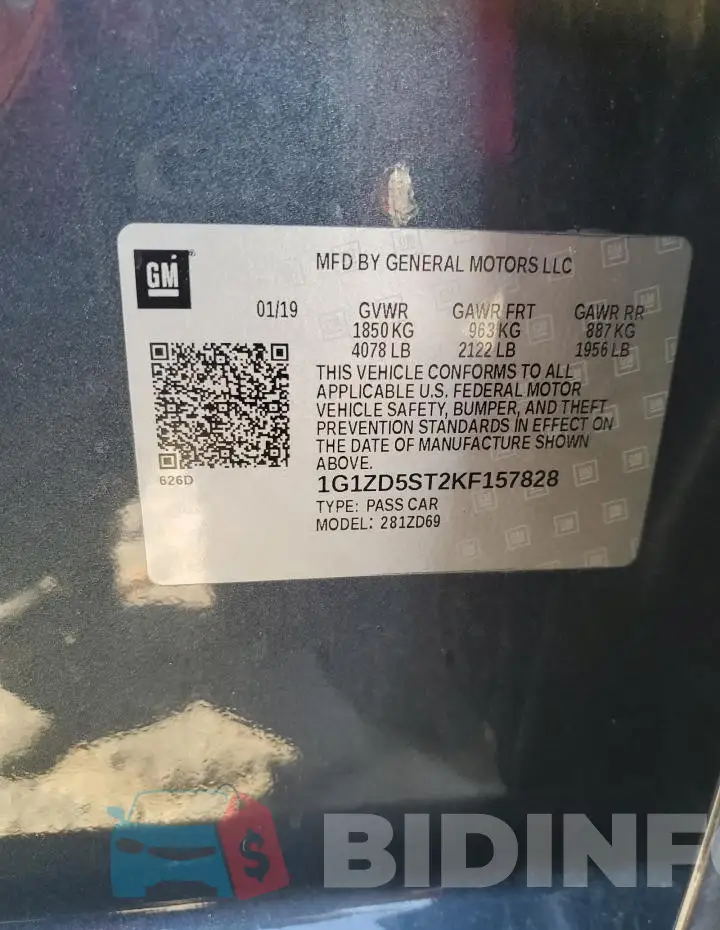 1G1ZD5ST2KF157828 Photo# 13