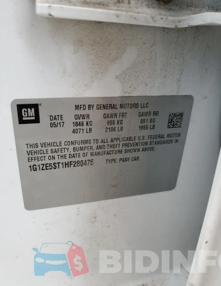 1G1ZE5ST1HF280476 Photo# 12